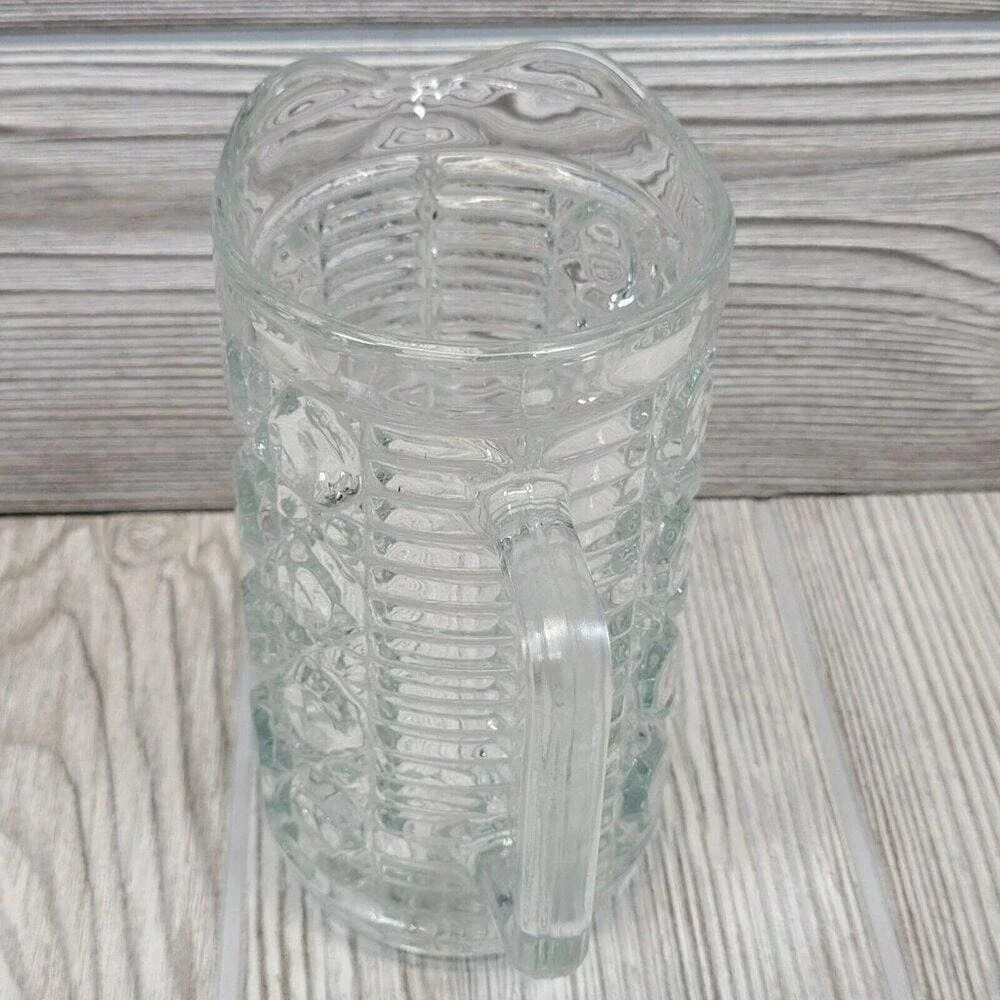 Indiana Glass Whitehall Pitcher Clear Cubist Vintage Mid Century‎ Modern Pressed